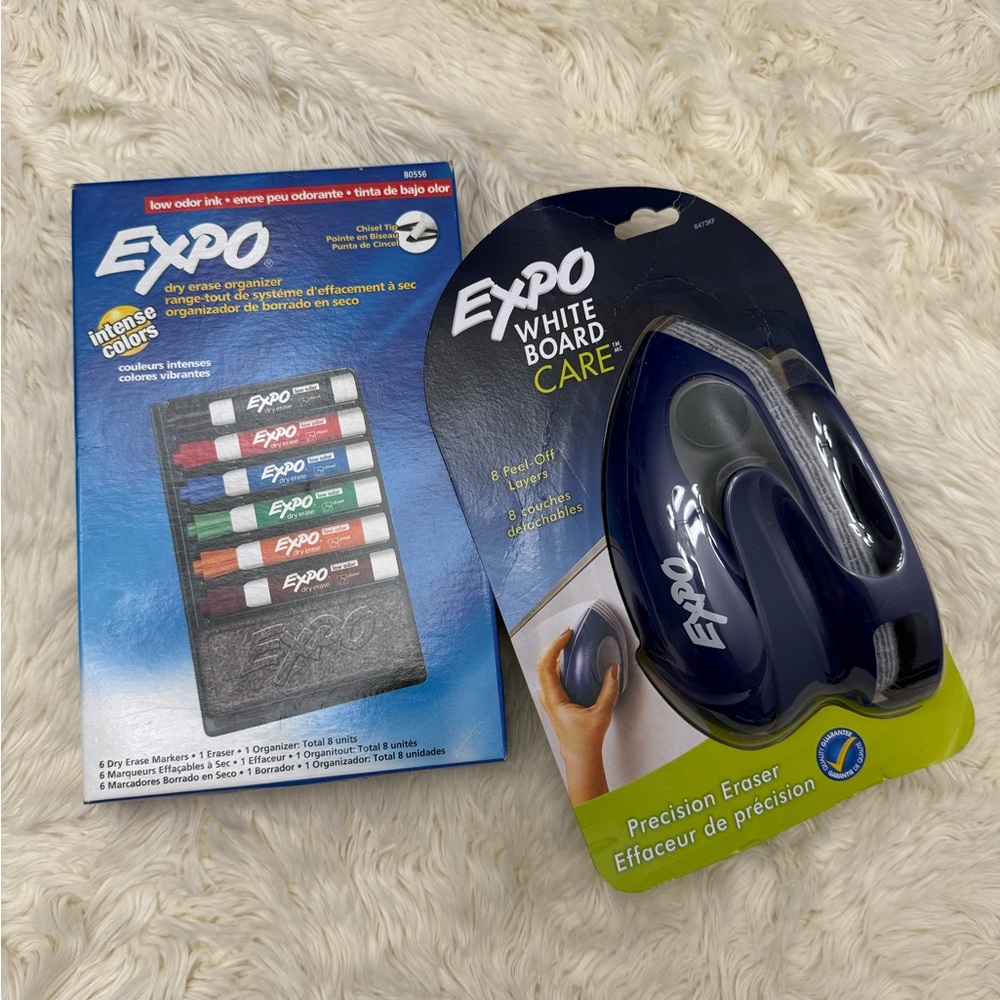 Expo Dry Erase Markers and Magnetic Eraser Set Assorted Colors 6 Count